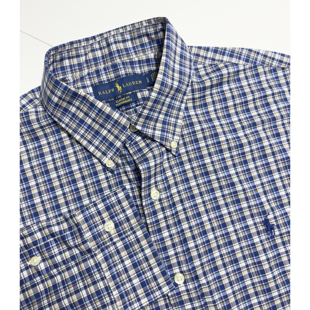Polo Ralph Lauren Men's Classic Fit Performance Button Down Oxford Shirt L Plaid